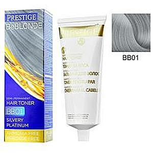 Féltartós Hajfesték Rosa Impex Prestige VIP's BeBlonde Hair Toner, árnyalat BB01 Silvery Platinum, 100ml kép