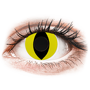 Gelflex CRAZY LENS - Cat Eye Yellow - dioptria nélkül napi lencsék (2 db lencse) kép