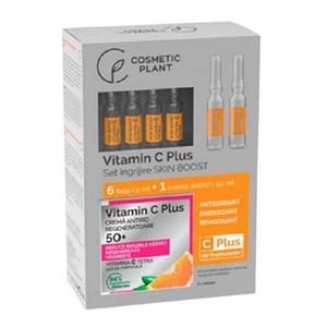 Bőrápoló Készlet Skin Boost 50+ Cosmetic Plant: Hidratáló Ránctalanító Krém 30+ C-Vitamin Plus Cosmetic Plant, 50ml; Skin Boost Fiolák C-Vitamin Plus, 6 x 2 ml kép