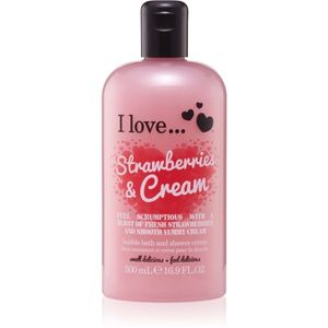 I love... Strawberries & Cream tusoló és fürdő krém 500 ml kép