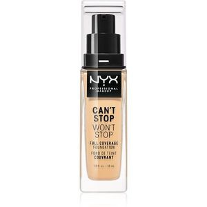 NYX Professional Makeup Can't Stop Won't Stop Full Coverage Foundation Magas fedésű alapozó árnyalat 07 Natural 30 ml kép