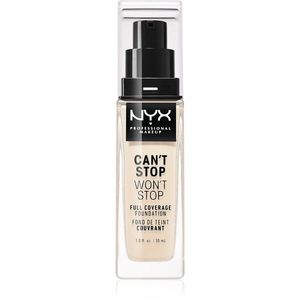 NYX Professional Makeup Can't Stop Won't Stop Full Coverage Foundation Magas fedésű alapozó árnyalat 01 Pale 30 ml kép