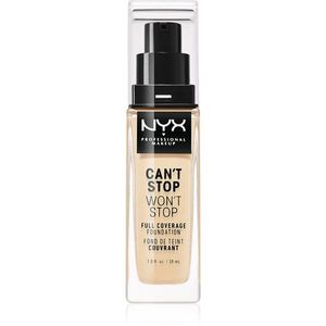 NYX Professional Makeup Can't Stop Won't Stop Full Coverage Foundation Magas fedésű alapozó árnyalat 6.3 Warm Vanilla 30 ml kép