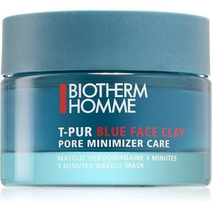 Biotherm Homme T - Pur Blue Face Clay tisztító maszk hidratálja a bőrt és minimalizálja a pórusokat 50 ml kép