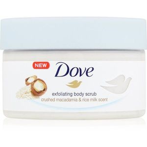 Dove Exfoliating Body Scrub Crushed Macadamia & Rice Milk tápláló testpeeling 225 ml kép