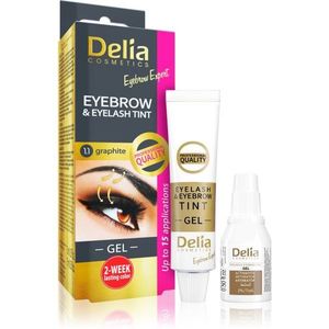 Delia Cosmetics Eyebrow Expert szemöldök- és szempilla festék aktivátorral árnyalat 1.1. Graphite 2 x 15 ml kép
