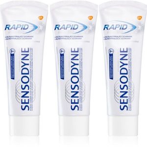 Sensodyne Rapid Whitening fehérítő fogkrém érzékeny fogakra 3x75 ml kép