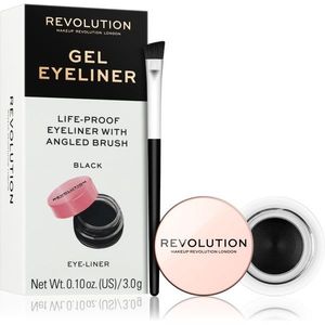 Makeup Revolution Gel Eyeliner Pot tartós zselés szemhéjtus ecsettel árnyalat Black 3 g kép
