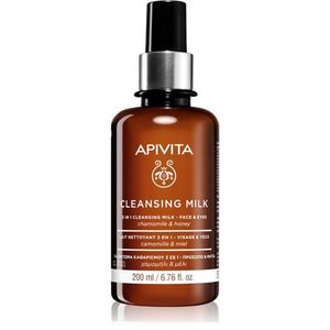 Apivita Cleansing Chamomile & Honey tisztító tej 3 in 1 az arcra és a szemekre 200 ml kép
