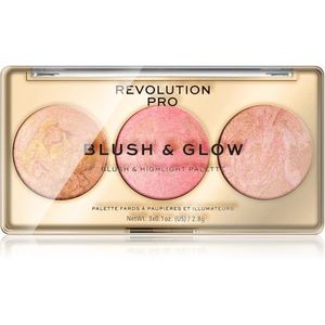 Revolution PRO Blush & Glow paletta az egész arcra árnyalat Peach Glow 8.4 g kép