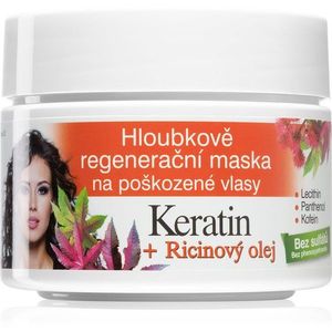 Bione Cosmetics Keratin + Ricinový olej regeneráló hajmasz 260 ml kép