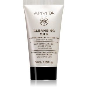 Apivita Cleansing Milk Face & Eyes tisztító tej 3 in 1 az arcra és a szemekre 50 ml kép