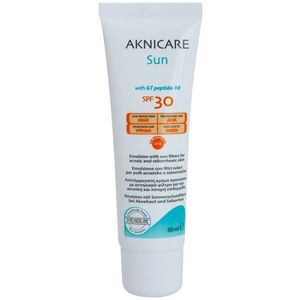 Synchroline Aknicare Sun napozó emulzió pattanásos és szeborrhoeás bőrre SPF 30 50 ml kép