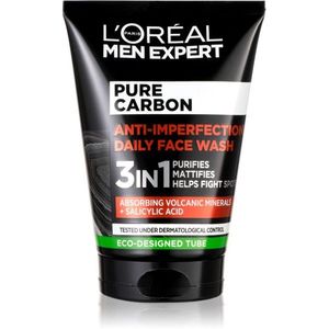 L’Oréal Paris Men Expert Pure Carbon tisztító gél 3 in 1 a bőr tökéletlenségei ellen 50 g kép