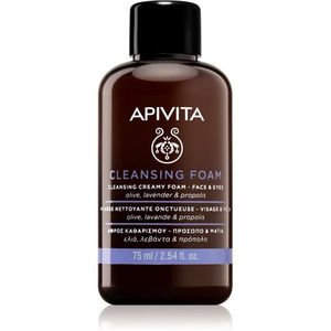 Apivita Cleansing Foam Face & Eyes tisztító és szemlemosó hab az arcra és a szemekre minden bőrtípusra 75 ml kép