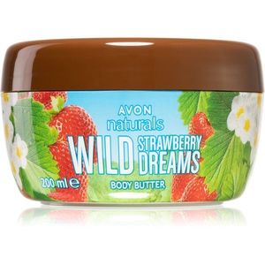 Avon Naturals Wild Strawberry Dreams tápláló vaj a testre eper illattal 200 ml kép