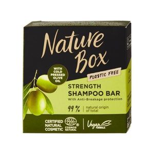 Erősítő Hatású Szilárd Sampon Hidegen Sajtolt Olívaolajjal - Nature Box Strenght Shampoo Bar with Cold Pressed Olive Oil Plastic Free, 85 g kép