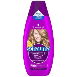 Erősítő Sampon Finom vagy Törékeny Hajra - Schwarzkopf Schauma Strength & Vitality Shampoo for Fine or Weak Hair, 400 ml kép