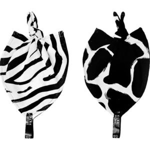 KLRK Home Wild B&W Zebra&Giraffe csomózott morzsolgatós szundikendő 26x26 cm 2 db kép