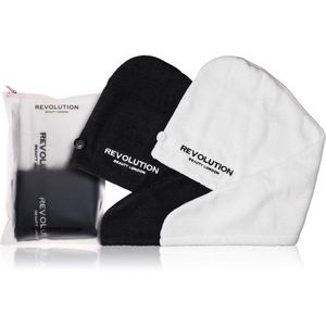 Revolution Haircare Microfibre Hair Wraps törölköző hajra árnyalat Black/White 2 db kép