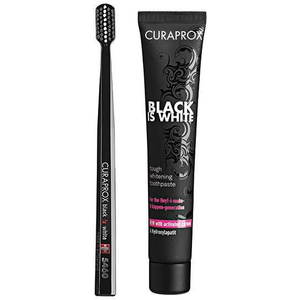 CURAPROX Black is White 90 ml fogkrém + fogkefe kép