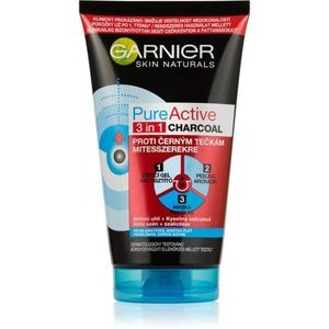 Garnier Pure Active 3 az 1-ben tisztító fekete maszk, bőrradír és gél aktív szénnel a mitesszerek ellen, zsíros és problémás bőrre, 150 ml 150 ml kép