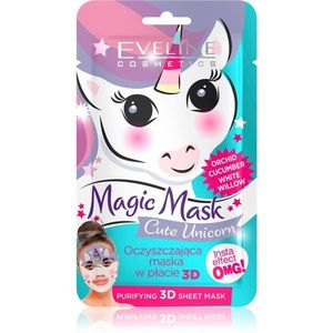 Eveline Cosmetics Magic Mask Cute Unicorn textil 3D mélytisztító arcmaszk kép