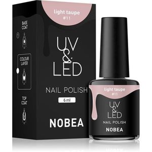 NOBEA UV & LED Nail Polish gél körömlakk UV / LED-es lámpákhoz fényes árnyalat Light taupe #11 6 ml kép