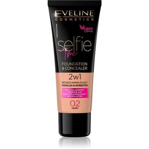 Eveline Cosmetics Selfie Time alapozó és korrektor 2 az 1-ben árnyalat 02 Ivory 30 ml kép