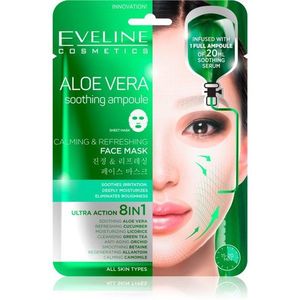 Eveline Cosmetics Sheet Mask Aloe Vera nyugtató és hidratáló maszk aloe verával db kép