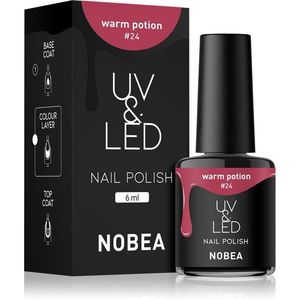 NOBEA UV & LED Nail Polish gél körömlakk UV / LED-es lámpákhoz fényes árnyalat Warm potion #24 6 ml kép