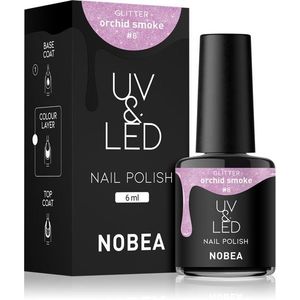 NOBEA UV & LED Nail Polish gél körömlakk UV / LED-es lámpákhoz fényes árnyalat Orchid smoke #8 6 ml kép