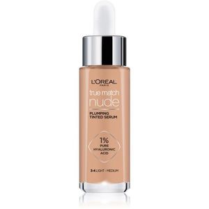 L’Oréal Paris True Match Nude Plumping Tinted Serum szérum egységesíti a bőrszín tónusait árnyalat 3-4 Light Medium 30 ml kép
