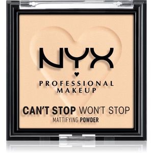 NYX Professional Makeup Can't Stop Won't Stop Mattifying Powder mattító púder árnyalat 02 Light 6 g kép