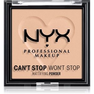 NYX Professional Makeup Can't Stop Won't Stop Mattifying Powder mattító púder árnyalat 03 Light Medium 6 g kép