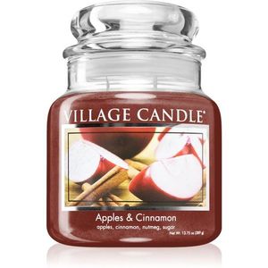 Village Candle Apples & Cinnamon illatgyertya (Glass Lid) 389 g kép