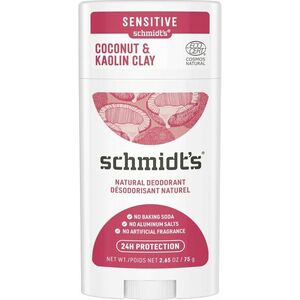 SCHMIDT'S Sensitive Kókusz + Kaolin agyag Dezodor stift 58 ml kép