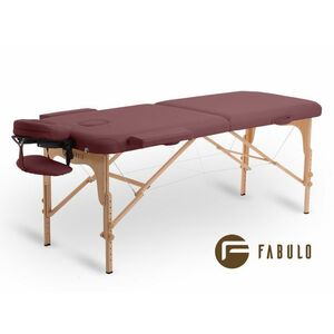 FABULO Uno Set összecsukható és hordozható favázas masszázságy Szín: bordó kép