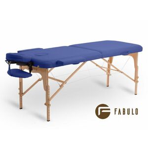 FABULO Uno Set összecsukható és hordozható favázas masszázságy Szín: kék kép