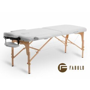 FABULO Uno Set összecsukható és hordozható favázas masszázságy Szín: fehér kép