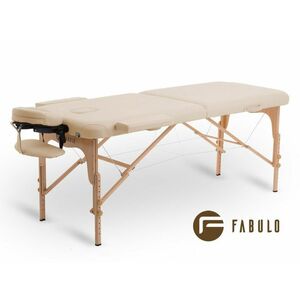 FABULO Uno Set összecsukható és hordozható favázas masszázságy Szín: krém kép