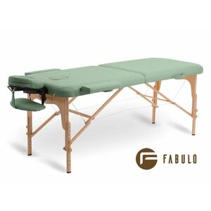 FABULO Uno Set összecsukható és hordozható favázas masszázságy Szín: halványzöld kép