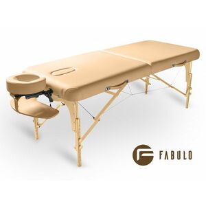 FABULO Guru Set összecsukható és hordozható favázas masszázságy Szín: bézs kép