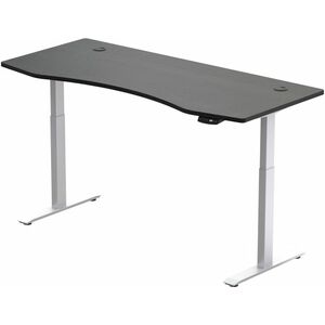 Hi5 elektromosan állítható magasságú íróasztal - 2 szegmensű, memóriavezérlővel - fehér konstrukció, fekete asztallap kép