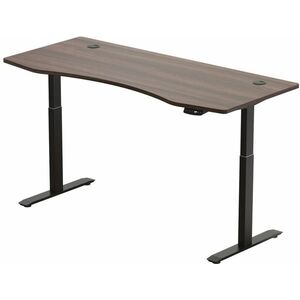 Hi5 elektromosan állítható magasságú íróasztal - 2 szegmensű, memóriavezérlővel - fekete konstrukció, diófa asztallap kép