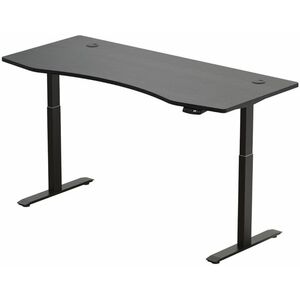 Hi5 elektromosan állítható magasságú íróasztal - 2 szegmensű, memóriavezérlővel - fekete konstrukció, fekete asztallap kép