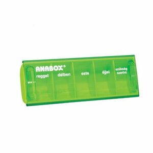 Napi gyógyszeradagoló, 5 rekesz naponta (Anabox), zöld kép