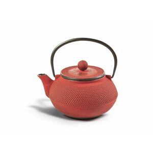Öntöttvas teáskanna szűrővel 800 ml - piros kép