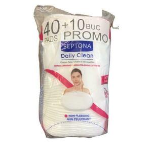 Promóciós Csomag - Ovális Pamut Sminktisztító Korongok - Septona Daily Clean Cotton Pads, 40 db. + 10 db. kép