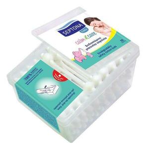 Biológiailag lebomló fülpálcikák gyerekeknek - Septona Baby Calm'n'Care Biodegradable Safety Cotton Buds 100 Cotton, 50 db./doboz kép